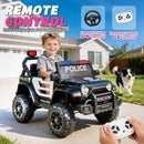 12V Electric Police Car Ride-On for Kids Aged 1-4 with Parental Control