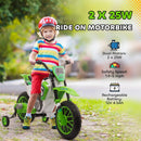 Green 12V Electric Motorcycle for Kids with Treaded Tires and 5mph Speed