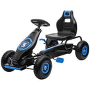 Blue Kids Pedal Go Kart for Ages 5-12, 110 lbs Weight Limit, 47.75" Length