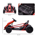 24V Drift Go Kart for Kids Ages 8 - 12 in Red with 2 Speed Options