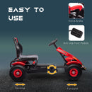 Aosom Red Pedal Go Kart for Kids with Adjustable Seat and Handbrake, Ages 5-12