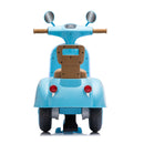 Blue 12V Electric Scooter for Kids 3-6 Years with Backrest and Bluetooth Music
