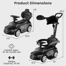 OLAKIDS 3-in-1 Mercedes Benz Push Car for Toddlers in Dark Color