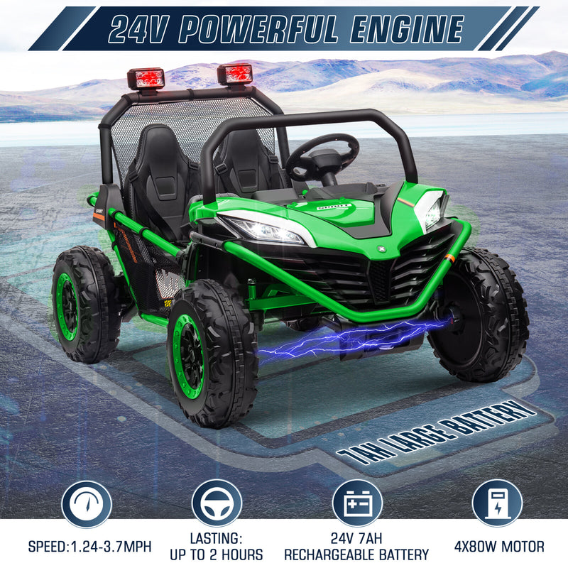 24V Electric Kids Ride-On UTV Truck with 2 Seats, 4WD and Remote Control, 4x80W Motors
