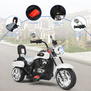 White 3-Wheel Chopper Trike Motorcycle for Kids with Headlight and Horn