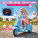 12V Electric 3-Wheel Motorcycle Scooter for Kids with Bluetooth and LED Lights in Blue