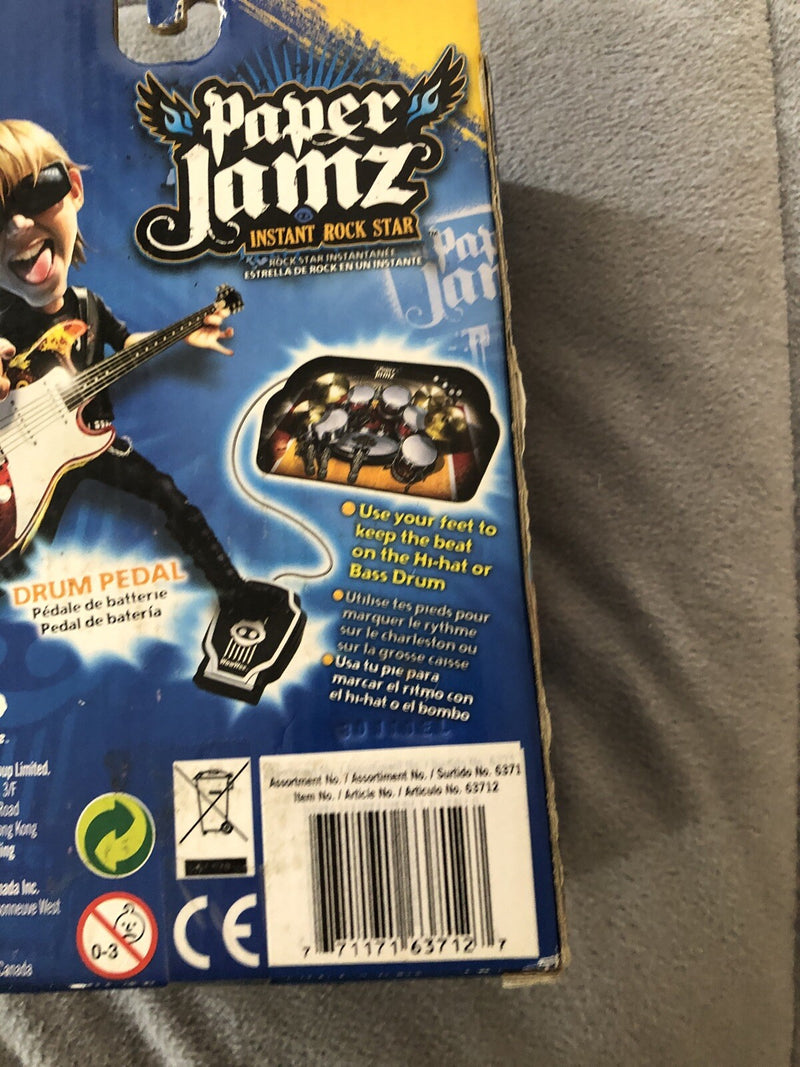 Wow Wee Paper Jamz Drum with Pedal Instant Rock Star Toy New in Box