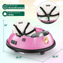 Pink Remote Control Bumper Car for Toddlers Aged 1-3, 12V, 360 Degree Spin
