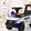 OLAKIDS White Police Car Ride-On Toy for Toddlers Aged 1-3