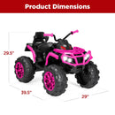 12V Pink Kids' Ride-On ATV Quad Car with Bluetooth Audio and LED Lights 3.7mph