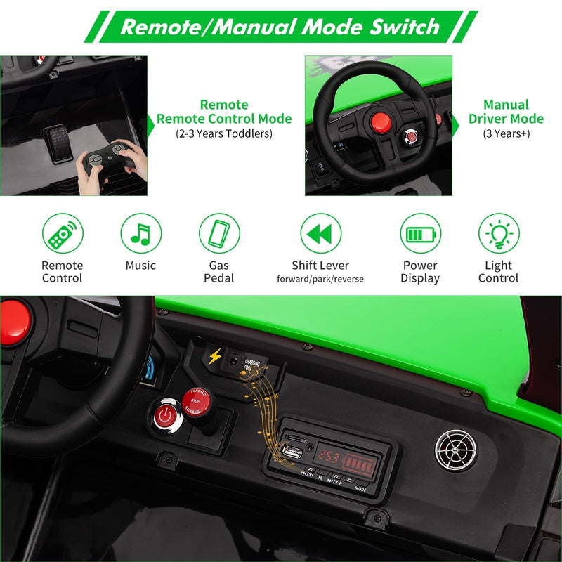 24V Electric 4WD Off-Road Ride-On UTV Quad Car for Kids