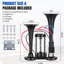 Dual Trumpet Air Horn, Enhanced 12V 150DB Ultra Loud Horn for Trucks