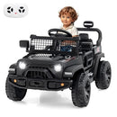 Black 12V Remote-Controlled Electric Truck for Kids