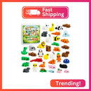 Zaviroxel 37 PCS Mini Articulated 3D Printed Animal Figurines