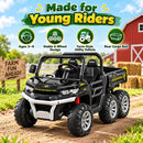 24V Electric 4WD Kids Dump Truck with Remote Control and Two-Seater Design