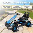 Blue Kids Pedal Go Kart with Adjustable Seat and EVA Wheels for Ages 3 to 8