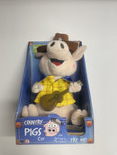Retro Gemmy Country Pig Animated Singing Plush Cowboy Toy with Guitar