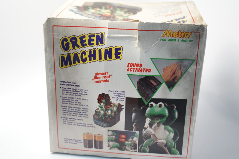 Vintage 1989 Green Machine Frog Band Toy with Working Lights, Sound-Activated Features