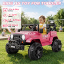 12V Electric Pink Ride-On Car for Toddlers with Parental Remote Control