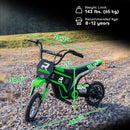 350W Electric Dirt Bike for Teens with 15 MPH Twist Grip Throttle in Green