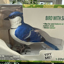 Motion-Activated Blue Jay Bird Toy with Sound and Movement