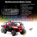 Red 24V Electric 2-Seater Dump Truck for Kids with Remote Control