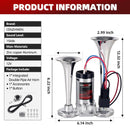 150dB Super Loud Air Horn for Cars, Trucks, and Boats - 12V Compressor