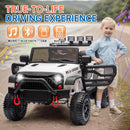 24V Electric Ride-On Truck for Kids with Remote Control, LED Lights, and MP3 Player in White