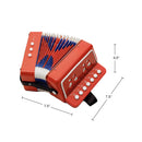Red 10-Key Accordion for Kids Musical Instrument