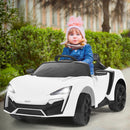 12V Electric Ride-On Car for Kids with Remote Control, Lights, MP3, and Opening Doors - White