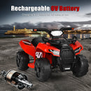 6V Electric Ride-On ATV Quad Toy for Toddlers with LED Lights and MP3 - Red