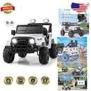 White 12V Children's Electric Truck with Bluetooth, Power Indicator, and Parental Remote Control