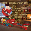 Red 2-in-1 Train Set with Folding Garage and Three Mini Cars