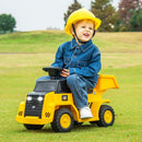 Costzon 6V Caterpillar Ride-On Dump Truck with Functional Dump Bed, Horn, and LED Lights