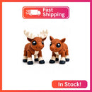 Charming Articulated Moose Couple Figurines in 3D Print