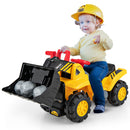 Ride-On Excavator for Kids with Realistic Sounds, Large Bucket, 3 Toy Stones, and Helmet