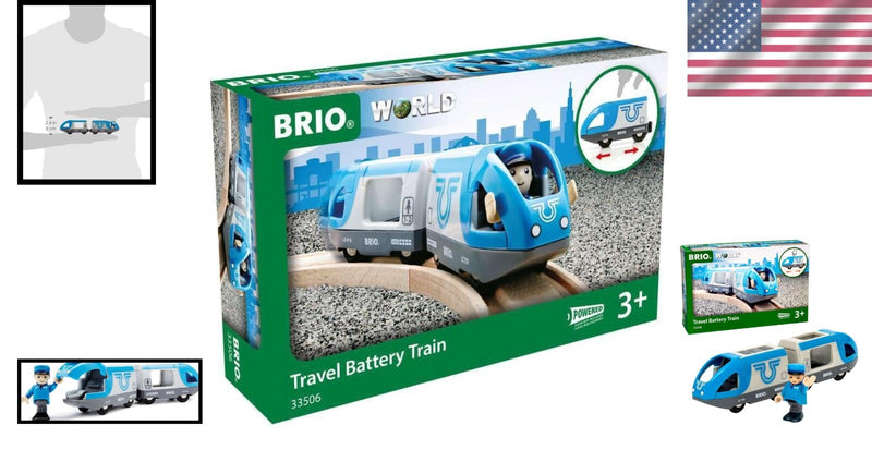 Travel Battery-Powered Train Set 3-Piece Toy for Creative Young Engineers