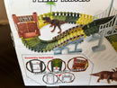 Dinosaur Adventure Track Set: Includes 2 Realistic Dinosaurs and Battery-Powered Vehicle with 155+ Pieces