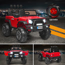 12V Red Kids Ride-On Truck with LED Lights, Music, and Spring Suspension