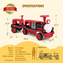 Red 2-Seater Electric Kids Train with Carriage, 12V, 2 Speed, Music, and Lights
