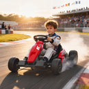 24V Electric Go Kart with Dual 150W Motors, Adjustable Seat, 11.2 MPH Speed, and 5-Point Harness