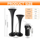Dual Trumpet Air Horn Kit for Cars with Loud Sound Button