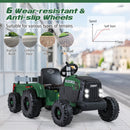 24V Kids' Ride-On Tractor with Removable Trailer and Music Remote Control