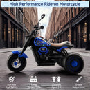 Blue 3-Wheel Electric Motorcycle Toy for Kids with Colorful Lights and Music