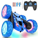Glow-in-the-Dark Remote Control Car for Kids 6+ with Headlights and Wheel Lights - Blue