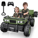 TOKTOO 24V Green Ride-On Dump Truck Toy Car for Kids Aged 3-8 Years - 2 Seater