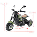 Green 3-Wheel 6V Electric Motorcycle Toy for Kids with Colorful Lights and Music