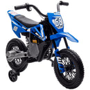 12V Blue Children's Motorcycle with Twist Grip Throttle and Rear Suspension