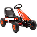 Adjustable Kids Pedal Go Kart with EVA Wheels and Brake for Ages 3-8 - Red