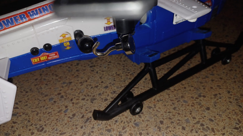 Working Blue Rescue Helicopter Toy with Power Winch, Sounds, and Lights